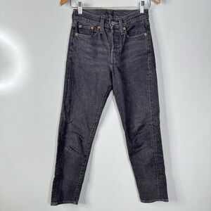 Levi's Washed Black‎ Button Fly Straight Leg Jeans Size 24